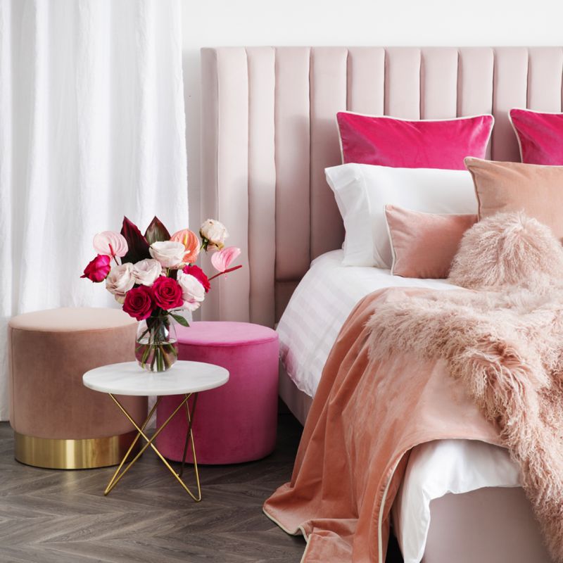 Velvet Panelled Bedhead