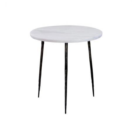 Small Round White Marble Side Table
