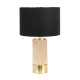 The Black Table Lamp with Travertine Base
