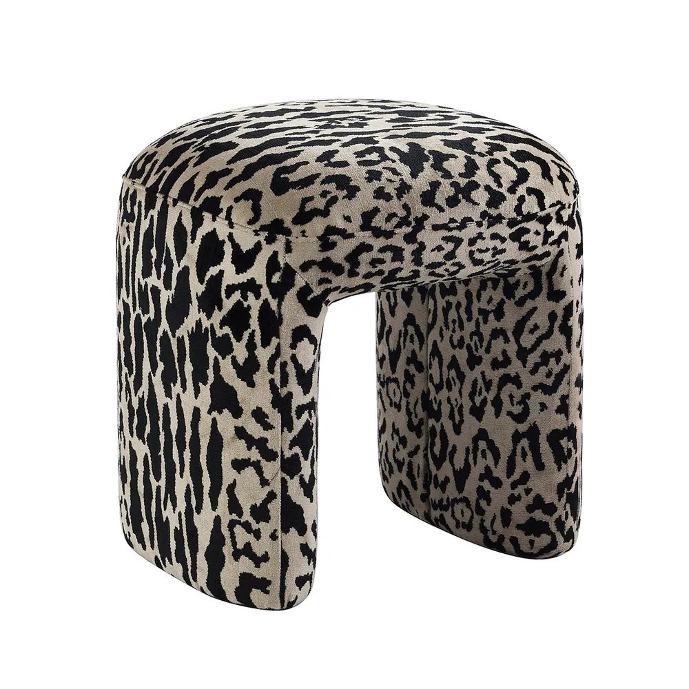 Leopard Print Stool or Footrest